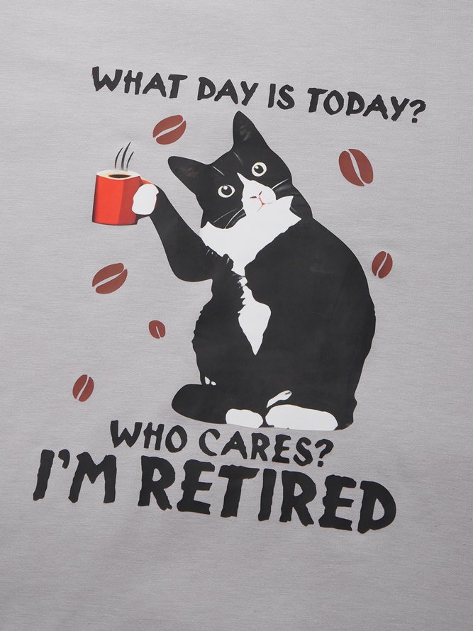 JFN Black Cat What Day Is Today Who Care Sweatshirt