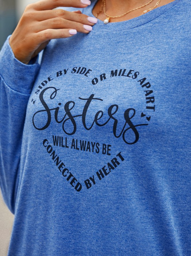 Crew Neck Casual Sister T-Shirt