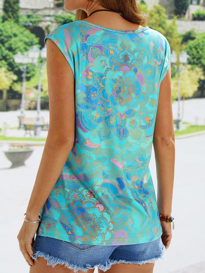 Tribal Loosen Casual Knit Tank