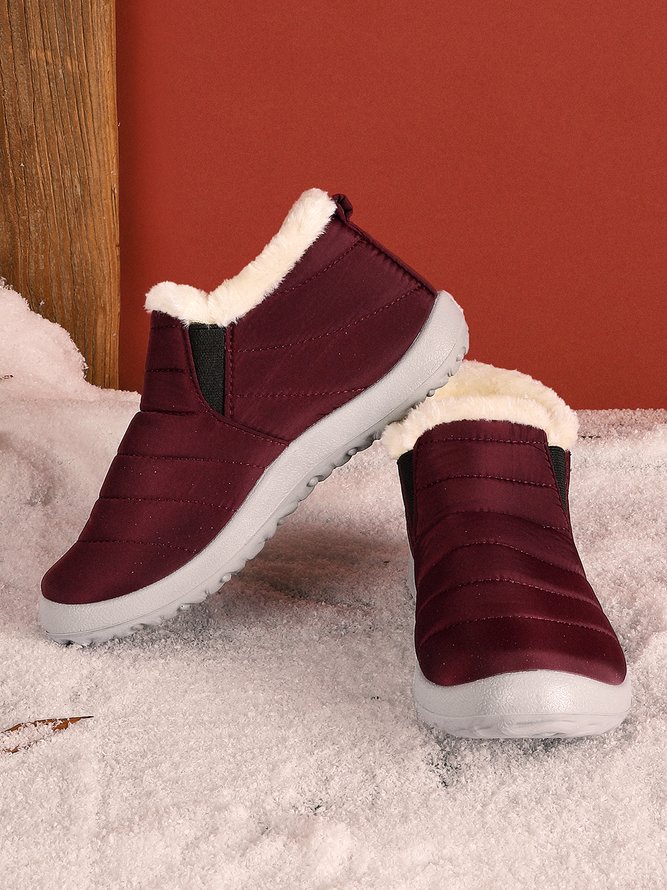 Winter Faux Fur Waterproof Windproof Warmth Snow Boots