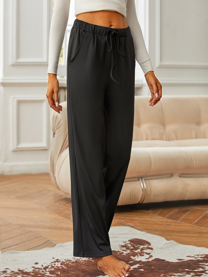 Stretch waist pocket with drawcord palazzo Pants/wide leg Pants