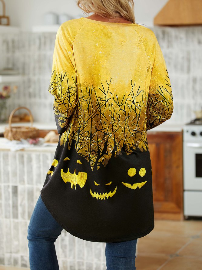 Halloween Printed Long Sleeved Shirt & Top