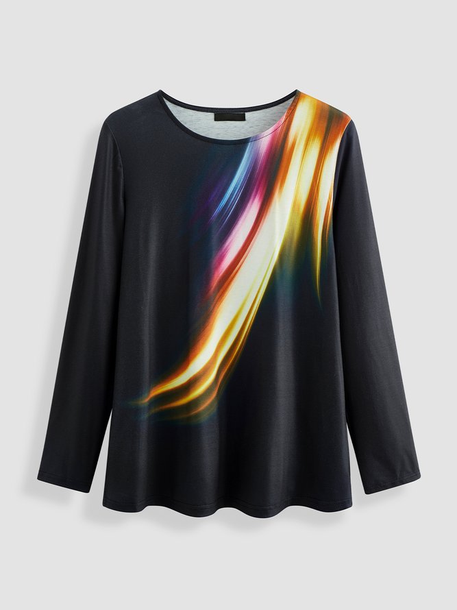 JFN Round Neck Colorblock Daily Top