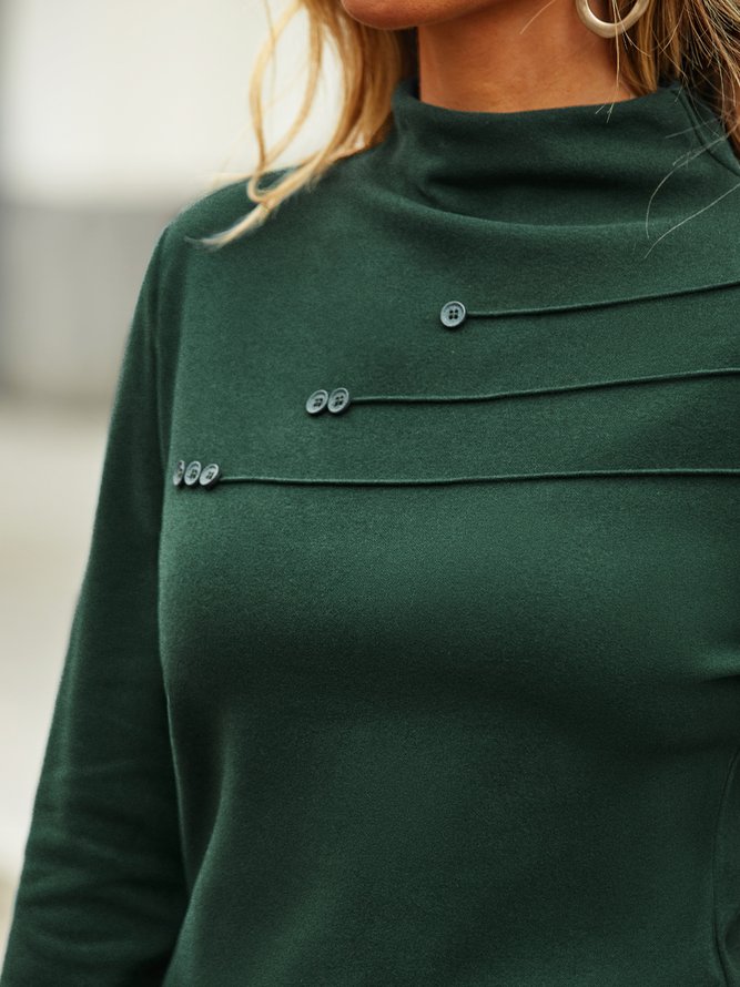 Plain Regular Fit Turtleneck T-Shirt