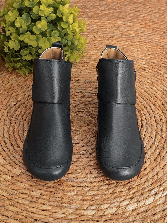 JFN  Women Casual Comfy Daily Adjustable Soft Leather Booties