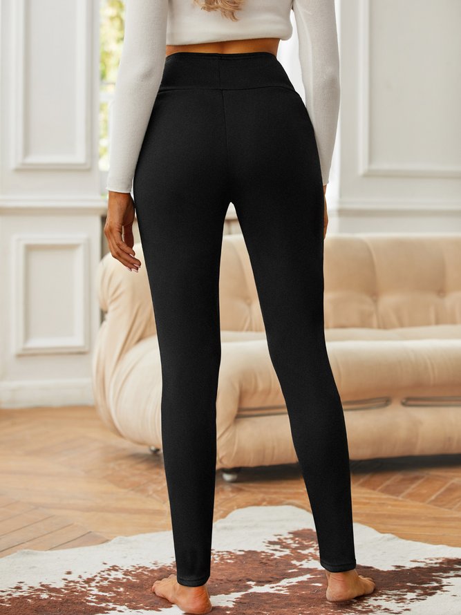Casual Fleece Lined Leggings Leggings High Waist Athletic Leggings Tummy Control Stretch Workout Yoga Leggings