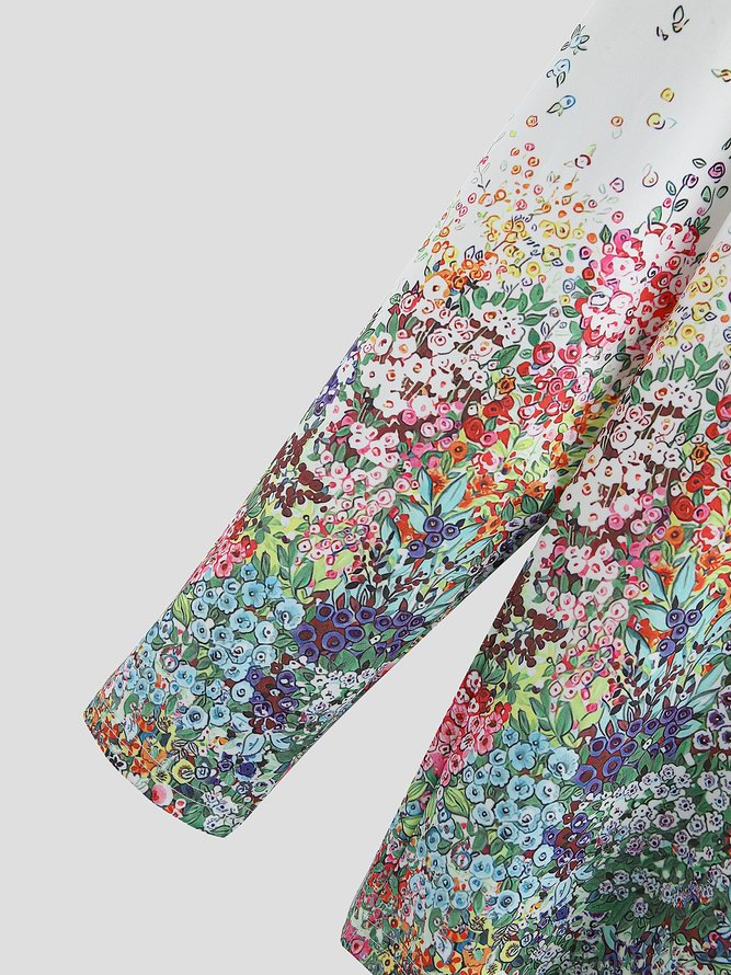 JFN Scallop V Neck Floral Casual Top