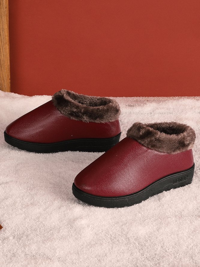 Simple Casual Warm Plush Ankle Boots