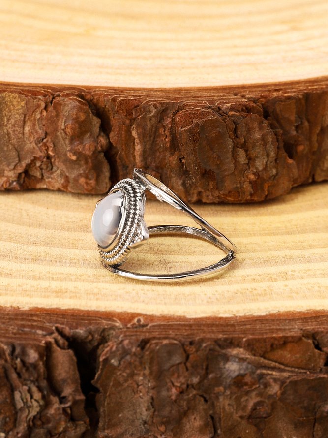 JFN Vintage Ethnic Inlaid Moonstone Ring