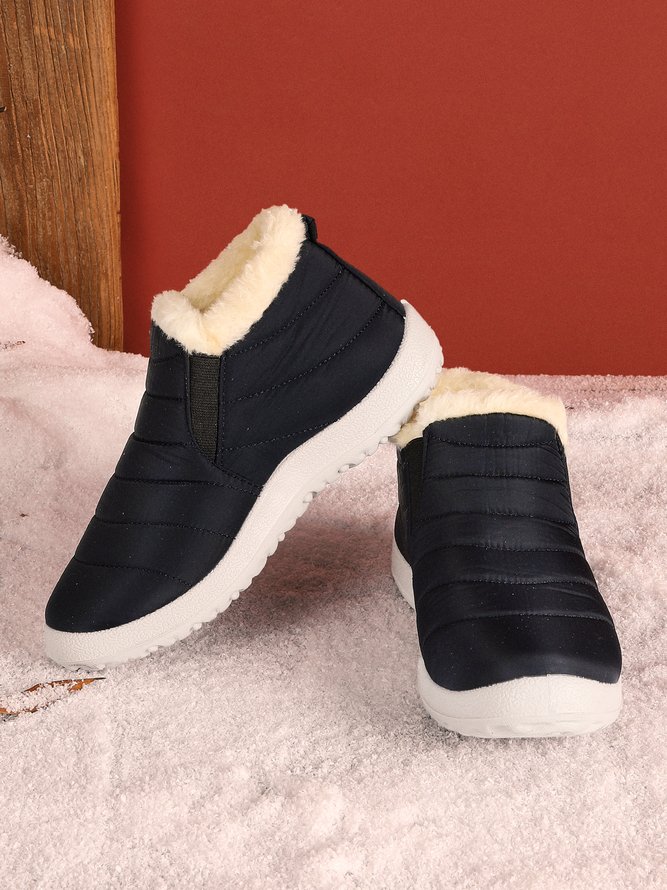 Winter Faux Fur Waterproof Windproof Warmth Snow Boots