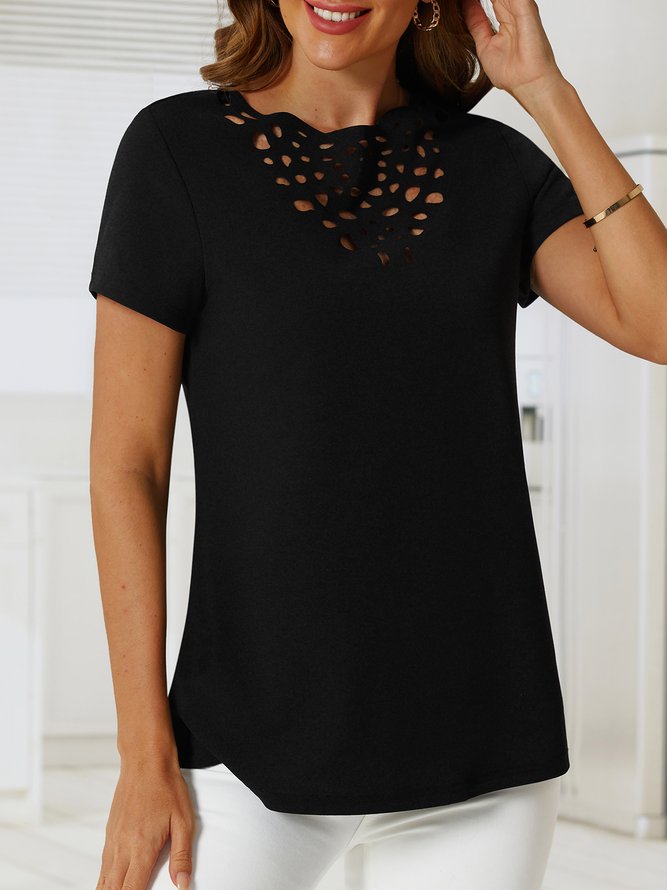 Casual Burnt Design Short Sleeve T-Shirt
