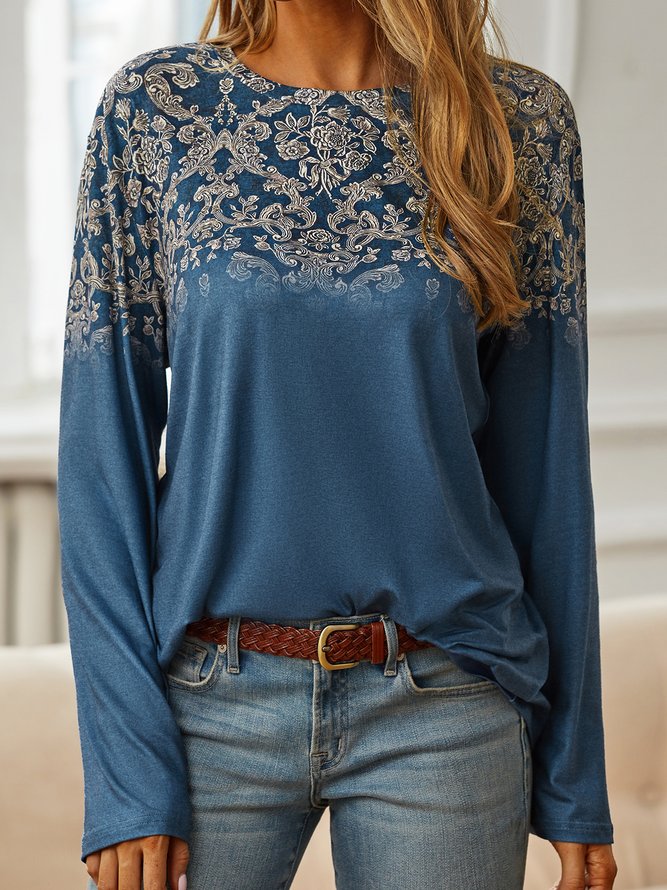 Floral Casual Jersey T-Shirt
