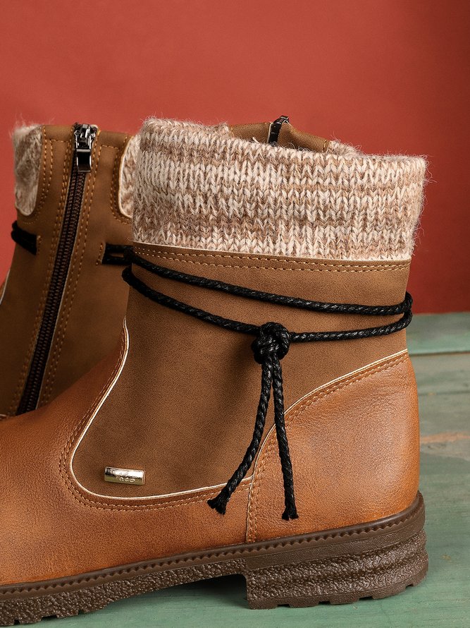 Basic round toe ankle boots with zipper