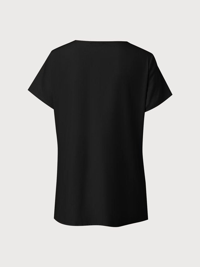JFN Basic Neckline Casual Burnt Design T-Shirt