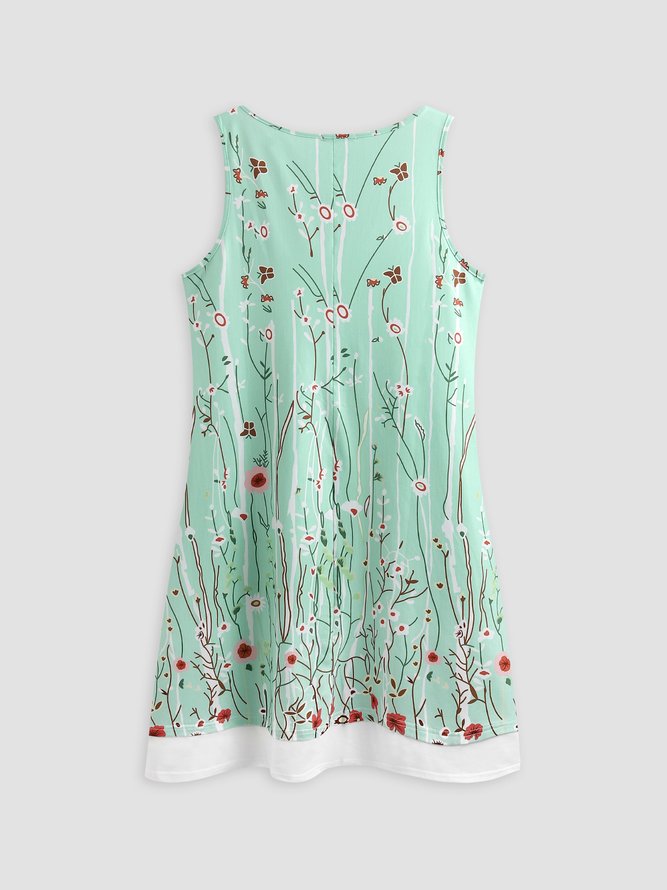 JFN Round Neck floral Casual Midi Dress