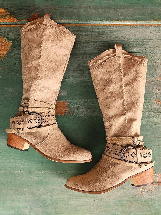 Daily Hollow-Out Spring/fall Cowboy Boot