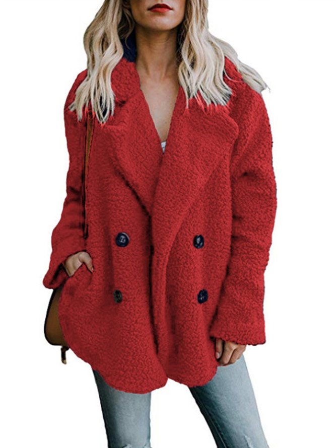 Long Sleeve Shawl Collar Buttoned Coats