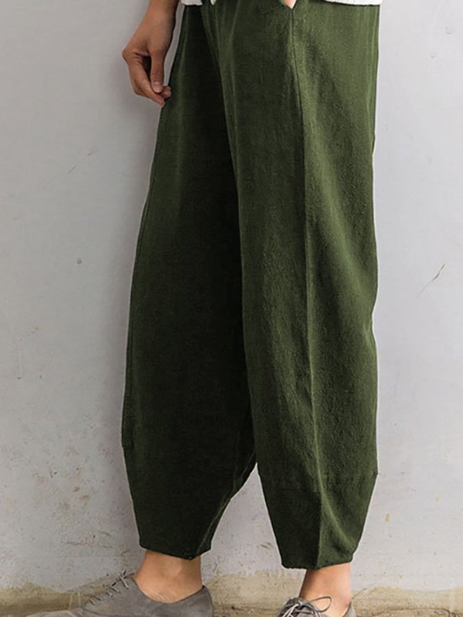 pockets design elastic cuffed casual jogger pants