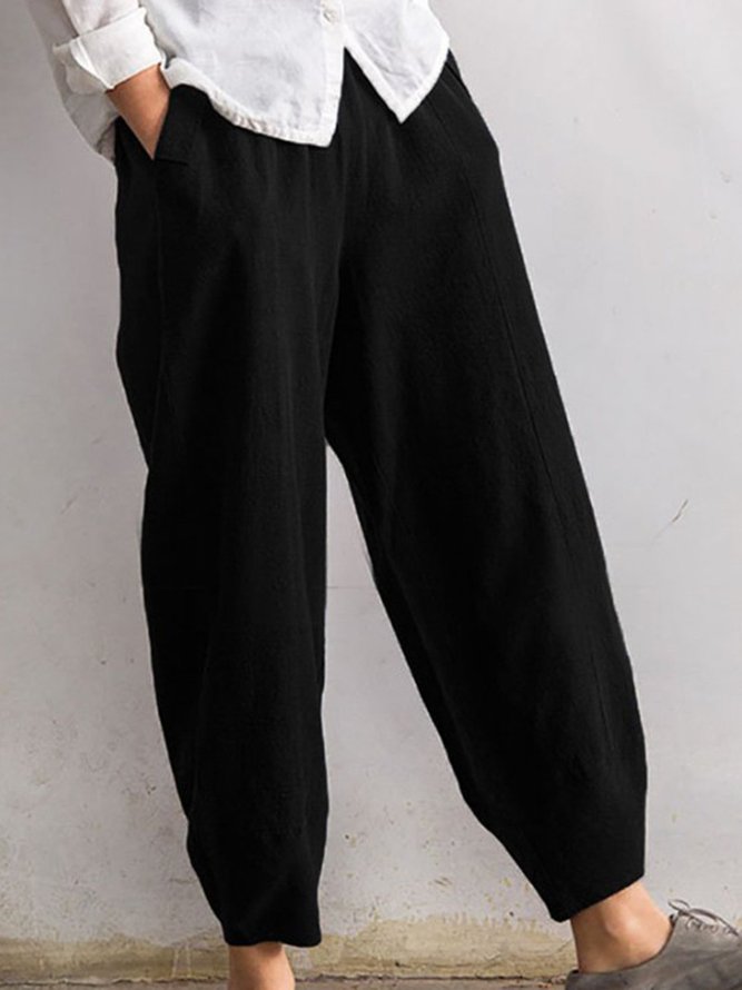 pockets design elastic cuffed casual jogger pants