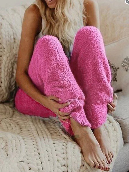 Women's Solid Loose Fleece Pants