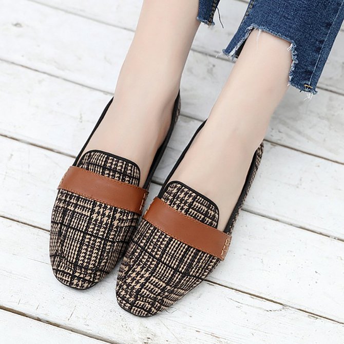 flat heel pu shoes