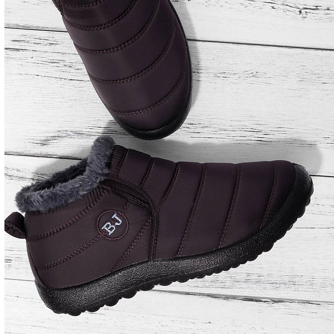 Women's Warm Fur Lined Ankle SlipOn Winter Snow Boots justfashionnow
