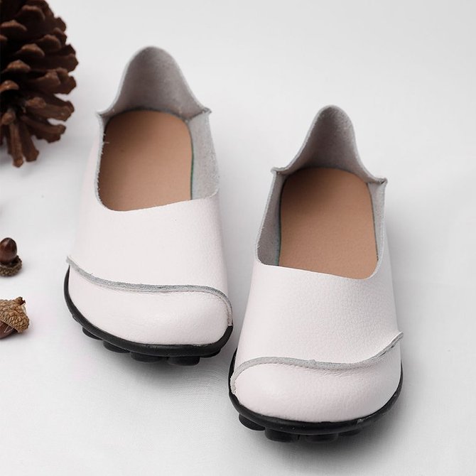 Slip On Leather Daily Casual Flats