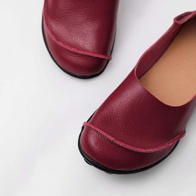 Slip On Leather Daily Casual Flats