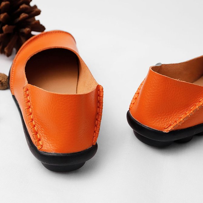 Slip On Leather Daily Casual Flats