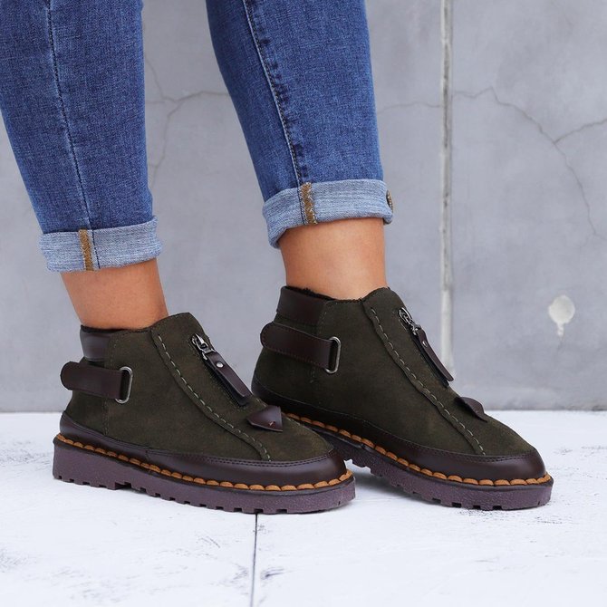 Womens new style chelsea platform flat bottom martin ankle boots Clearance