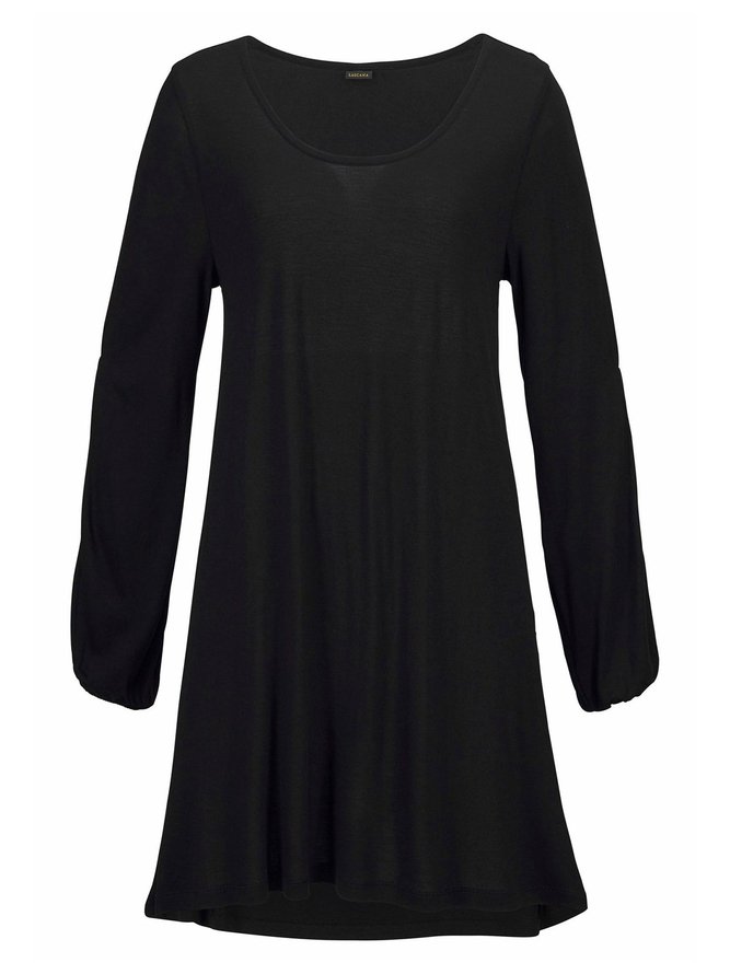 Crew Neck Black Women Summer Dresses Shift Daily Casual Plain Dresses ...