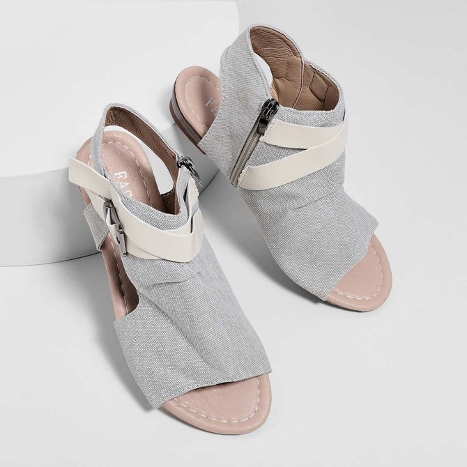 Women Plus Size Denim Cloth Adjustable Buckle Sandals