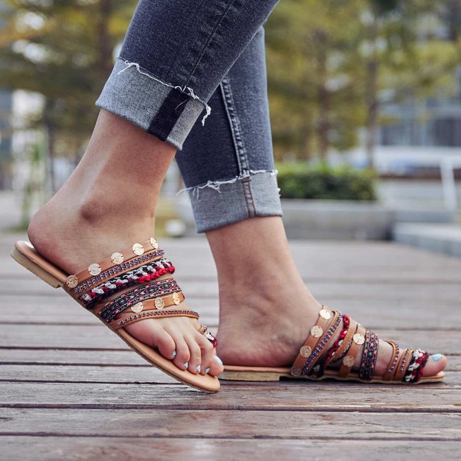 Women Plus Size Shoes Comfortable Rome Beach Flat Sandals | Women's Shoes | Women Plus Size 
