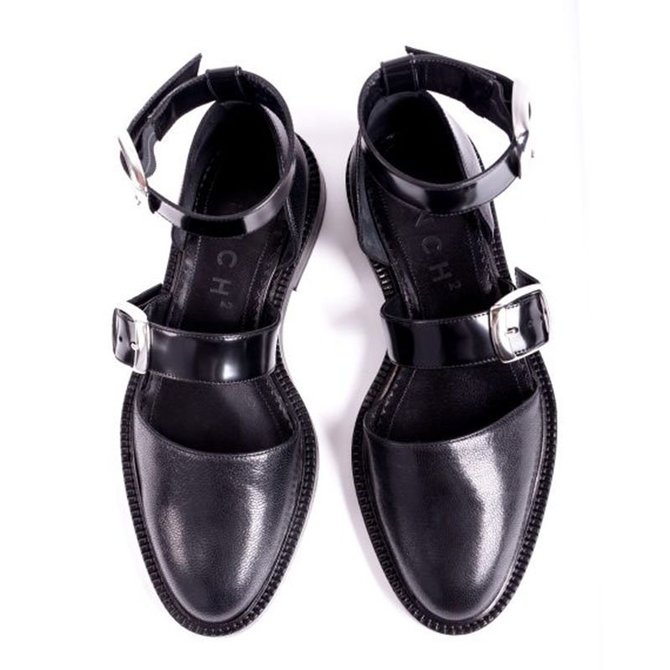 2019 Fashion Trends Low Heel Pink Color block Buckle Flats