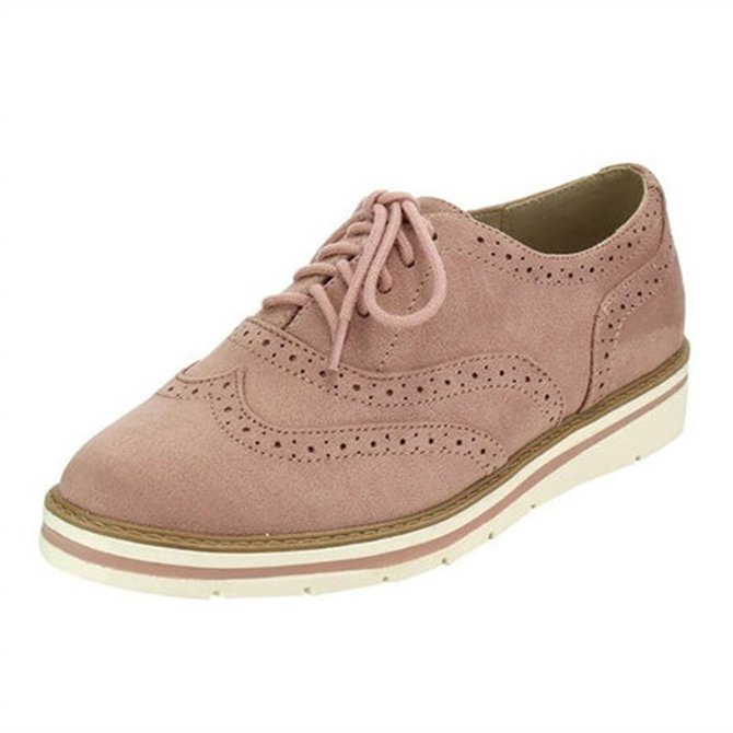 JFN Women's Lace Up Perforated Oxfords Shoes Casual Shoes