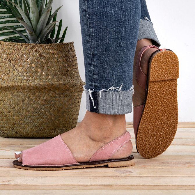 JFN  Summer Women Flip FlopArtificial Suede Peep Plus Size Toe Slip on Sandals