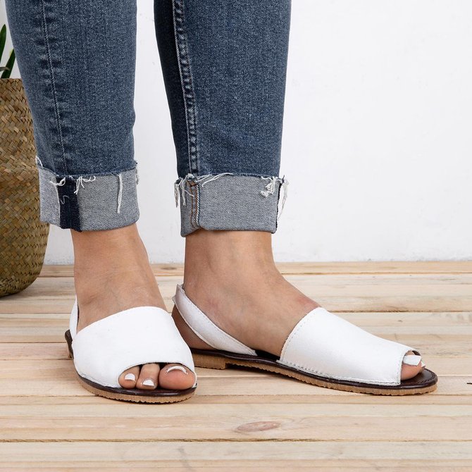 JFN  Summer Women Flip FlopArtificial Suede Peep Plus Size Toe Slip on Sandals