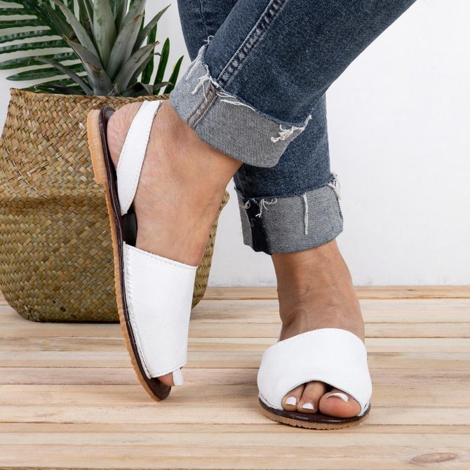 JFN  Summer Women Flip FlopArtificial Suede Peep Plus Size Toe Slip on Sandals