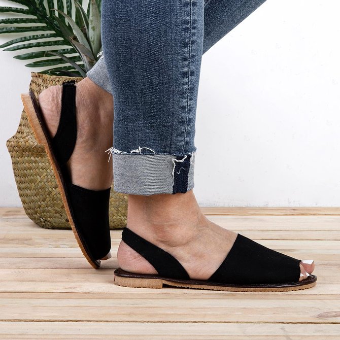 JFN  Summer Women Flip FlopArtificial Suede Peep Plus Size Toe Slip on Sandals
