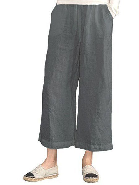 Women Solid Casual Linen Nights Pants