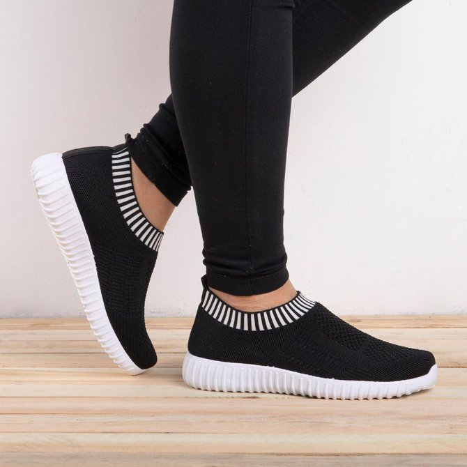 All Season Elastic Athletic Slip-On Sneakers Plus Sizes | Women Shoes ...