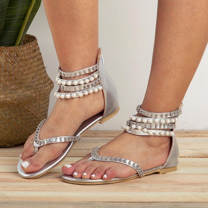 women's rhinestone thong sandals