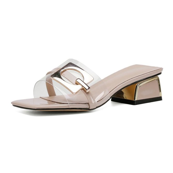 open toe slippers with heel