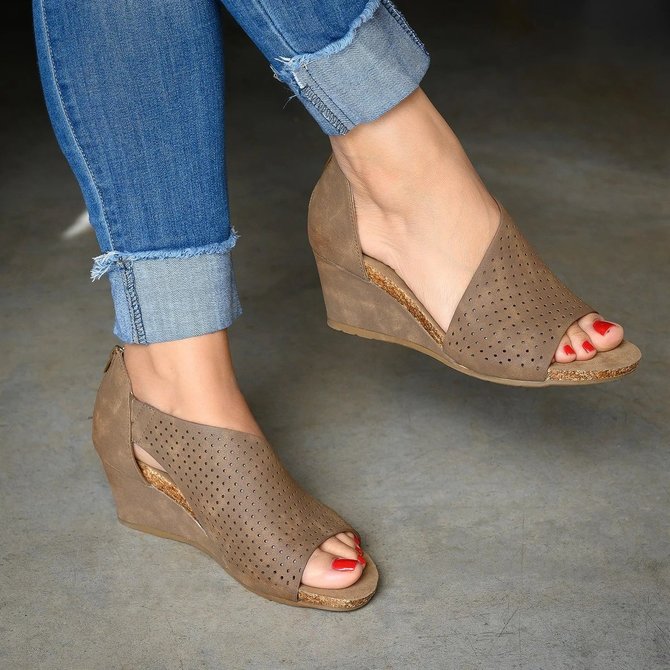 cut out slip on wedges