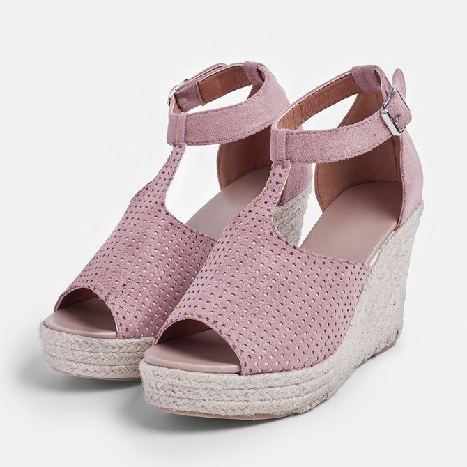 Women Chic Espadrille Wedges Sandals with Adjustable Buckle