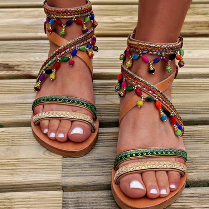 Multicolor Summer Holiday Boho Sandals