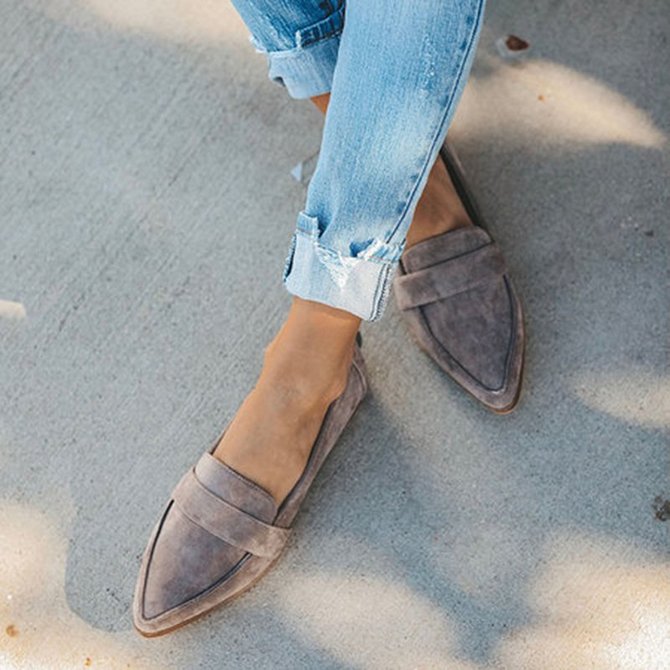 color block leather loafers