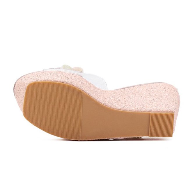 slippers with small wedge heel