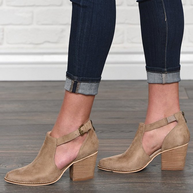 booties with buckles and straps