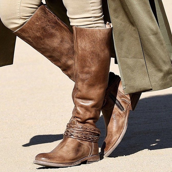 women's tall boots low heel